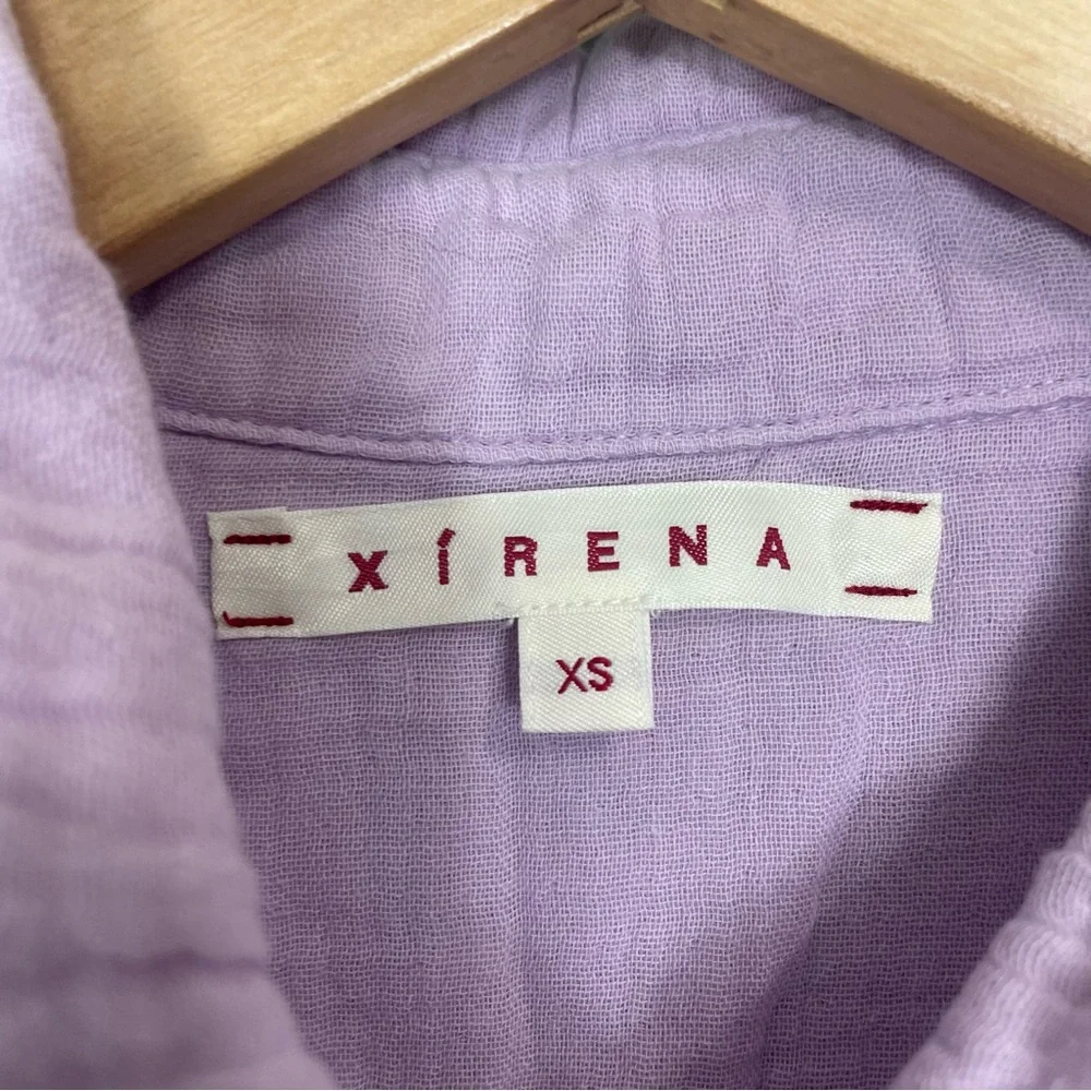 Xirena Scout Button Down Purple Lilac Cotton Gauze Shirt Size XS_6